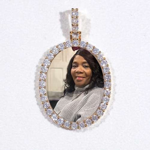 3D Oval Custom Picture Pendant