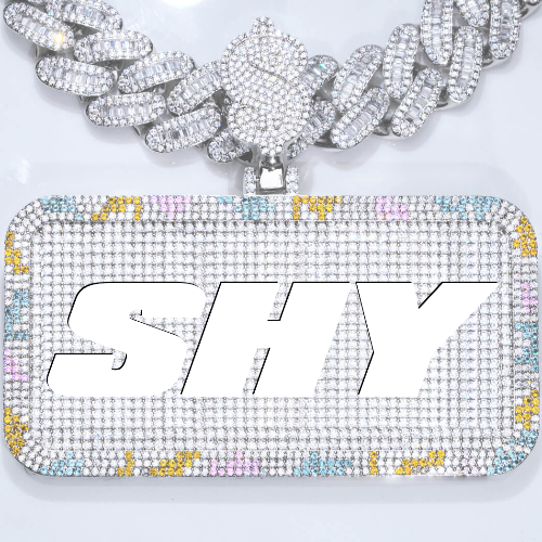 CUSTOM LETTER NECKLACE 3D COLORFUL SQUARE
