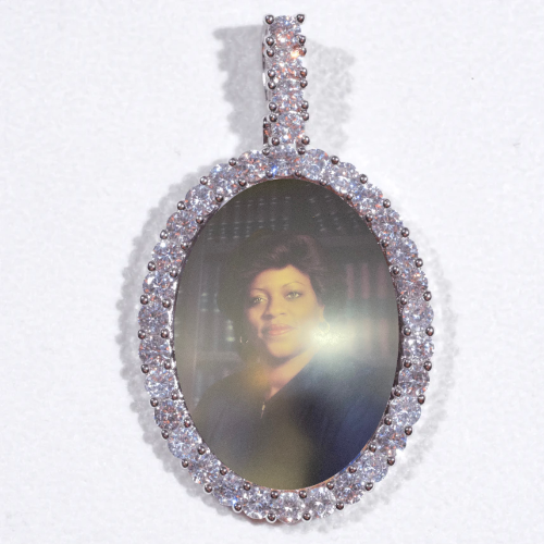 Large 3D Oval Custom Picture Pendant