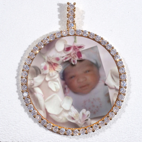 LARGE 3D CIRCLE CUSTOM PICTURE PENDANT