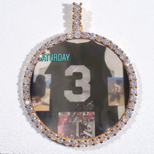LARGE 3D CIRCLE CUSTOM PICTURE PENDANT