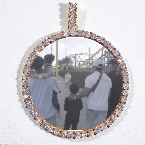 LARGE 3D CIRCLE CUSTOM PICTURE PENDANT