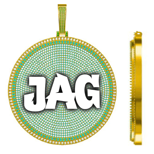 CUSTOM LETTER NECKLACE 3D BIG DISC