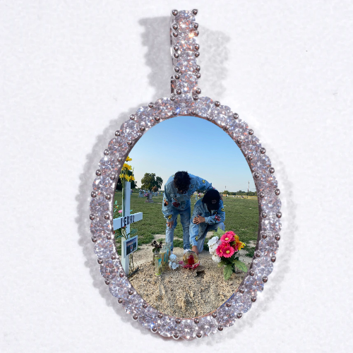 Large 3D Oval Custom Picture Pendant
