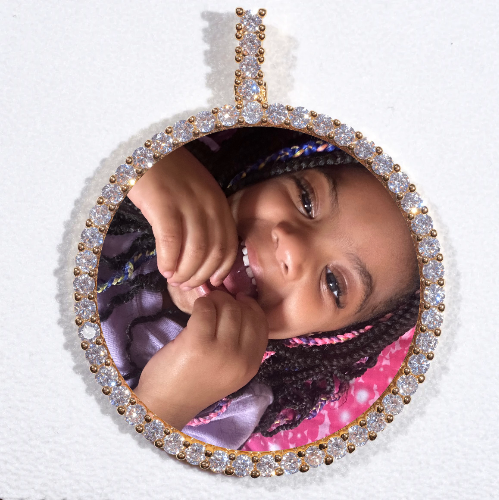 LARGE 3D CIRCLE CUSTOM PICTURE PENDANT