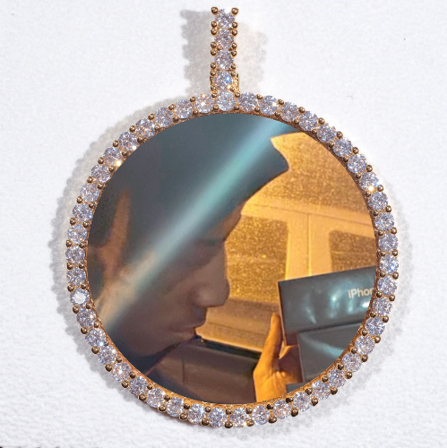 LARGE 3D CIRCLE CUSTOM PICTURE PENDANT