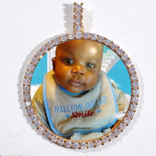 LARGE 3D CIRCLE CUSTOM PICTURE PENDANT