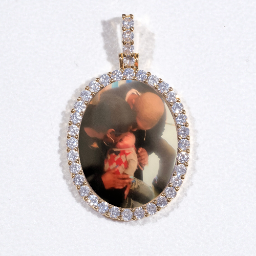 3D Oval Custom Picture Pendant