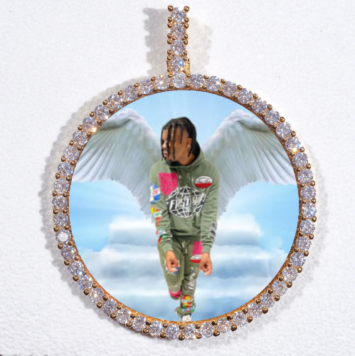 LARGE 3D CIRCLE CUSTOM PICTURE PENDANT