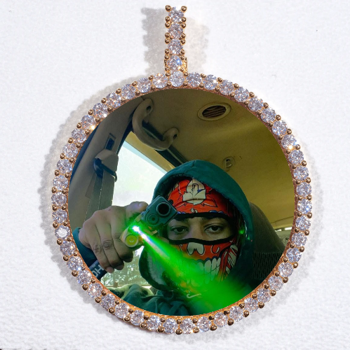 LARGE 3D CIRCLE CUSTOM PICTURE PENDANT