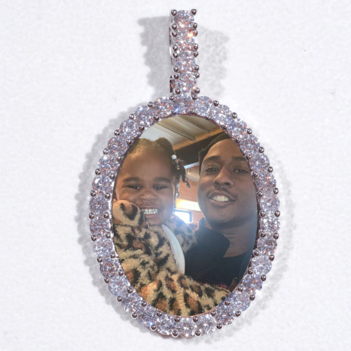 Large 3D Oval Custom Picture Pendant