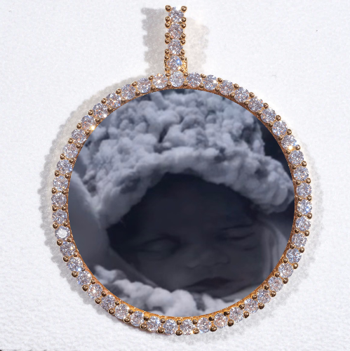 LARGE 3D CIRCLE CUSTOM PICTURE PENDANT