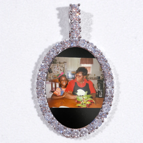 Large 3D Oval Custom Picture Pendant