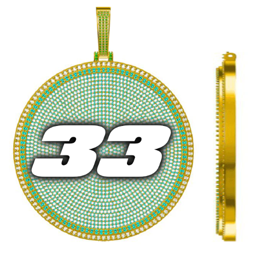CUSTOM LETTER NECKLACE 3D BIG DISC