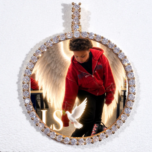 LARGE 3D CIRCLE CUSTOM PICTURE PENDANT
