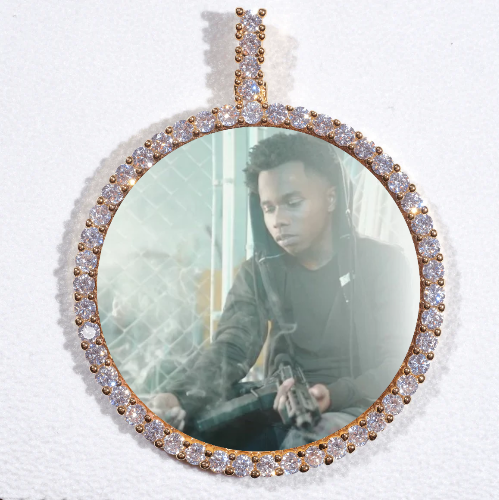LARGE 3D CIRCLE CUSTOM PICTURE PENDANT