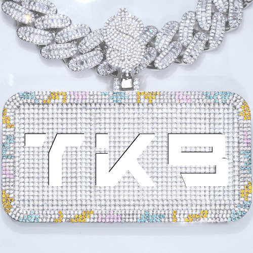 CUSTOM LETTER NECKLACE 3D COLORFUL SQUARE