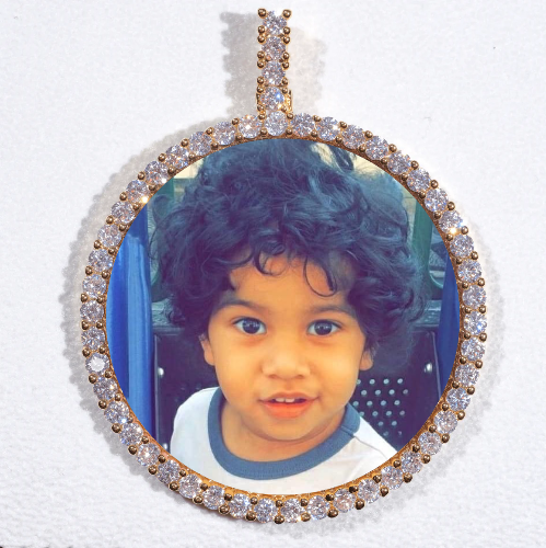 LARGE 3D CIRCLE CUSTOM PICTURE PENDANT