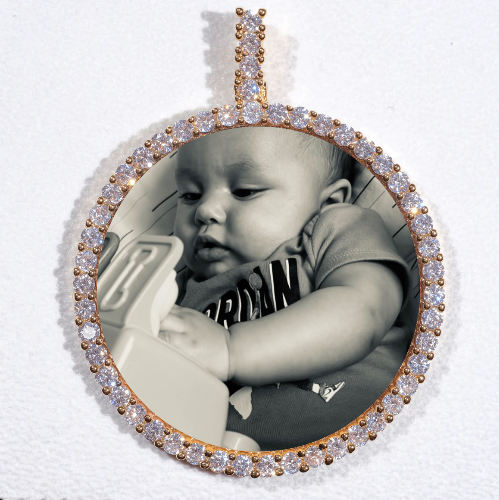 LARGE 3D CIRCLE CUSTOM PICTURE PENDANT