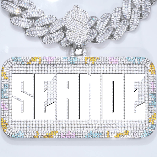 CUSTOM LETTER NECKLACE 3D COLORFUL SQUARE