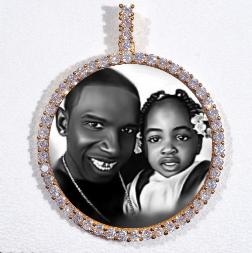 LARGE 3D CIRCLE CUSTOM PICTURE PENDANT