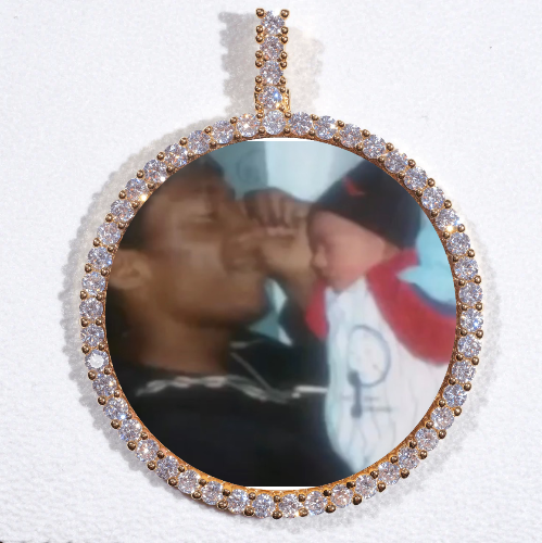 LARGE 3D CIRCLE CUSTOM PICTURE PENDANT