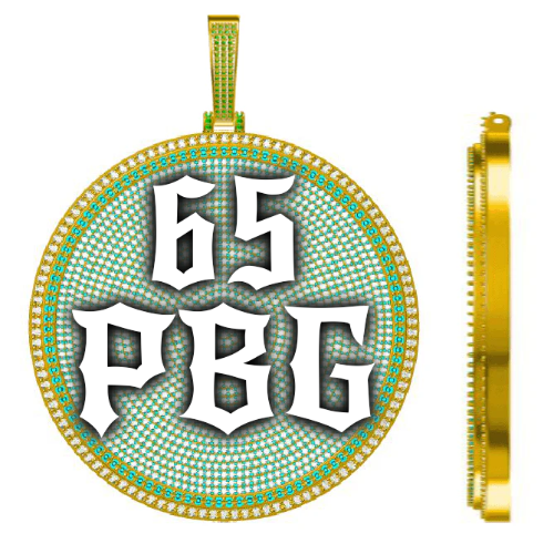 CUSTOM LETTER NECKLACE 3D BIG DISC