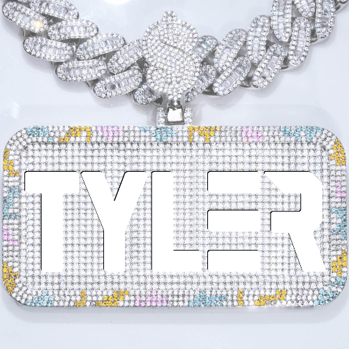 CUSTOM LETTER NECKLACE 3D COLORFUL SQUARE