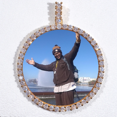LARGE 3D CIRCLE CUSTOM PICTURE PENDANT