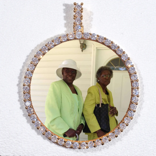 LARGE 3D CIRCLE CUSTOM PICTURE PENDANT