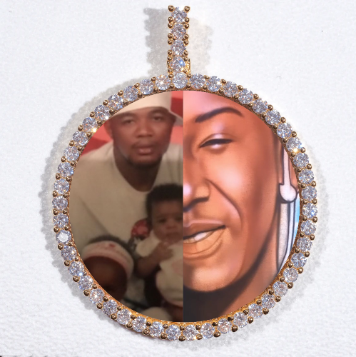 LARGE 3D CIRCLE CUSTOM PICTURE PENDANT