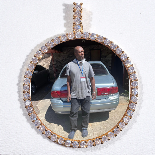 LARGE 3D CIRCLE CUSTOM PICTURE PENDANT