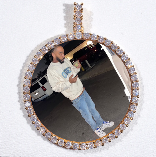 LARGE 3D CIRCLE CUSTOM PICTURE PENDANT