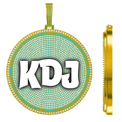 CUSTOM LETTER NECKLACE 3D BIG DISC