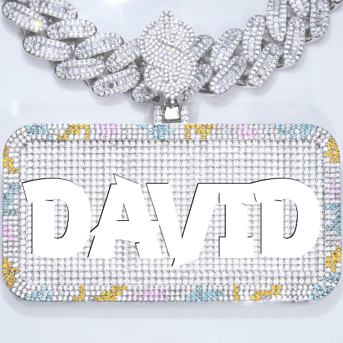 CUSTOM LETTER NECKLACE 3D COLORFUL SQUARE