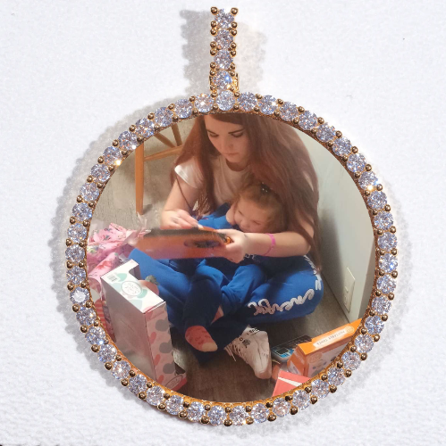 LARGE 3D CIRCLE CUSTOM PICTURE PENDANT
