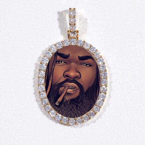 3D Oval Custom Picture Pendant