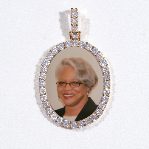 3D Oval Custom Picture Pendant