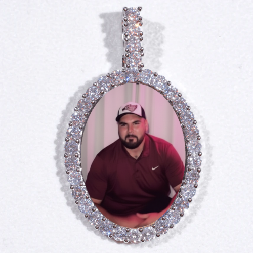 Large 3D Oval Custom Picture Pendant
