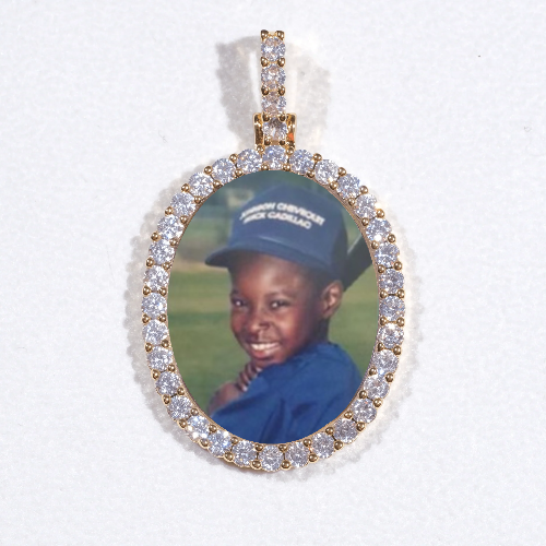 3D Oval Custom Picture Pendant