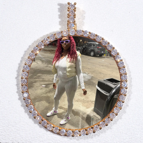 LARGE 3D CIRCLE CUSTOM PICTURE PENDANT