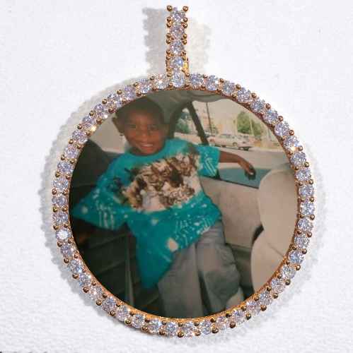 LARGE 3D CIRCLE CUSTOM PICTURE PENDANT