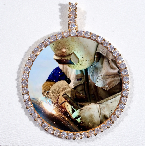 LARGE 3D CIRCLE CUSTOM PICTURE PENDANT