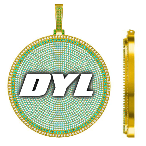 CUSTOM LETTER NECKLACE 3D BIG DISC