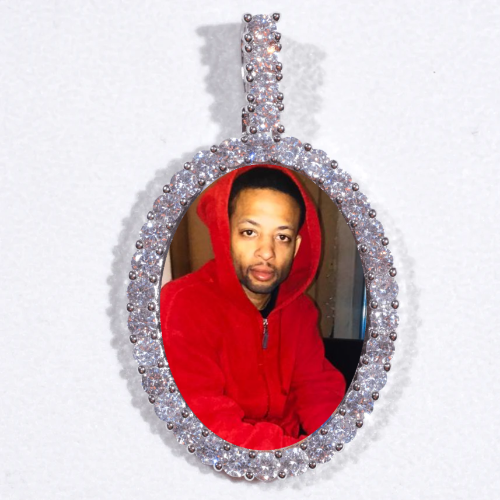 Large 3D Oval Custom Picture Pendant