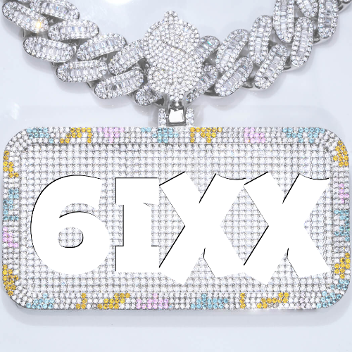 CUSTOM LETTER NECKLACE 3D COLORFUL SQUARE