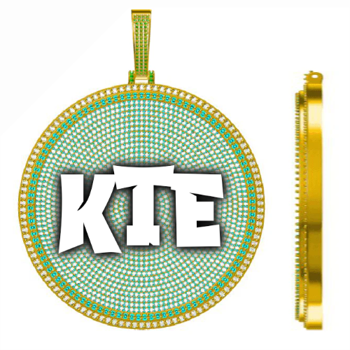 CUSTOM LETTER NECKLACE 3D BIG DISC