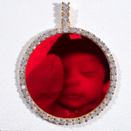 LARGE 3D CIRCLE CUSTOM PICTURE PENDANT