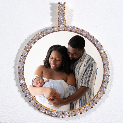 LARGE 3D CIRCLE CUSTOM PICTURE PENDANT