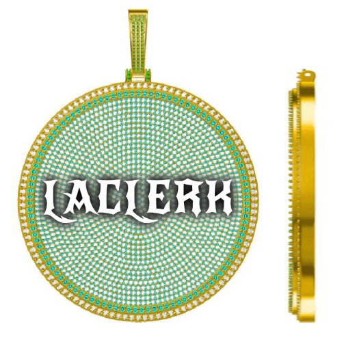 CUSTOM LETTER NECKLACE 3D BIG DISC
